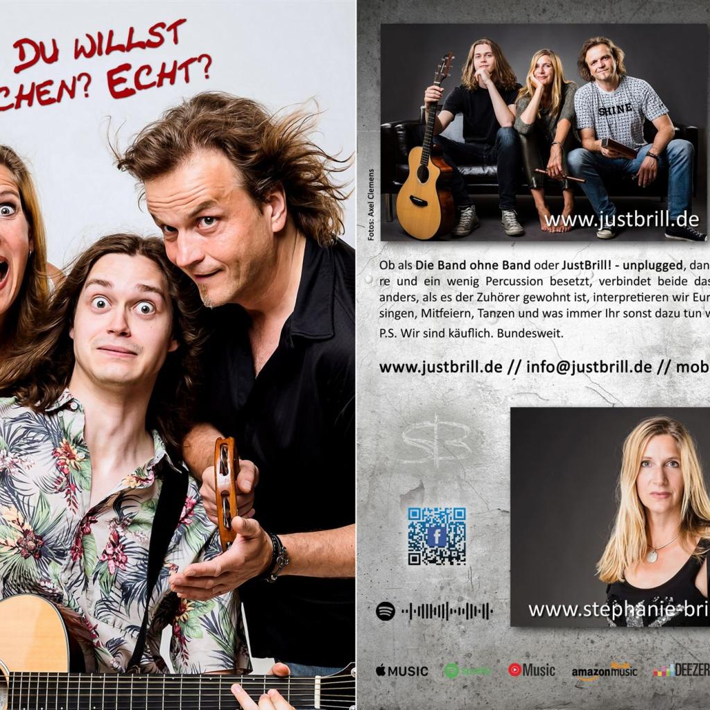 Flyer der Band mit der Aufforderung zum Buchen für Feiern